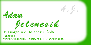 adam jelencsik business card